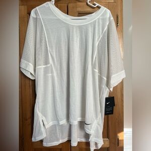 Nike Dri-Fit White Athletic Mesh Tee